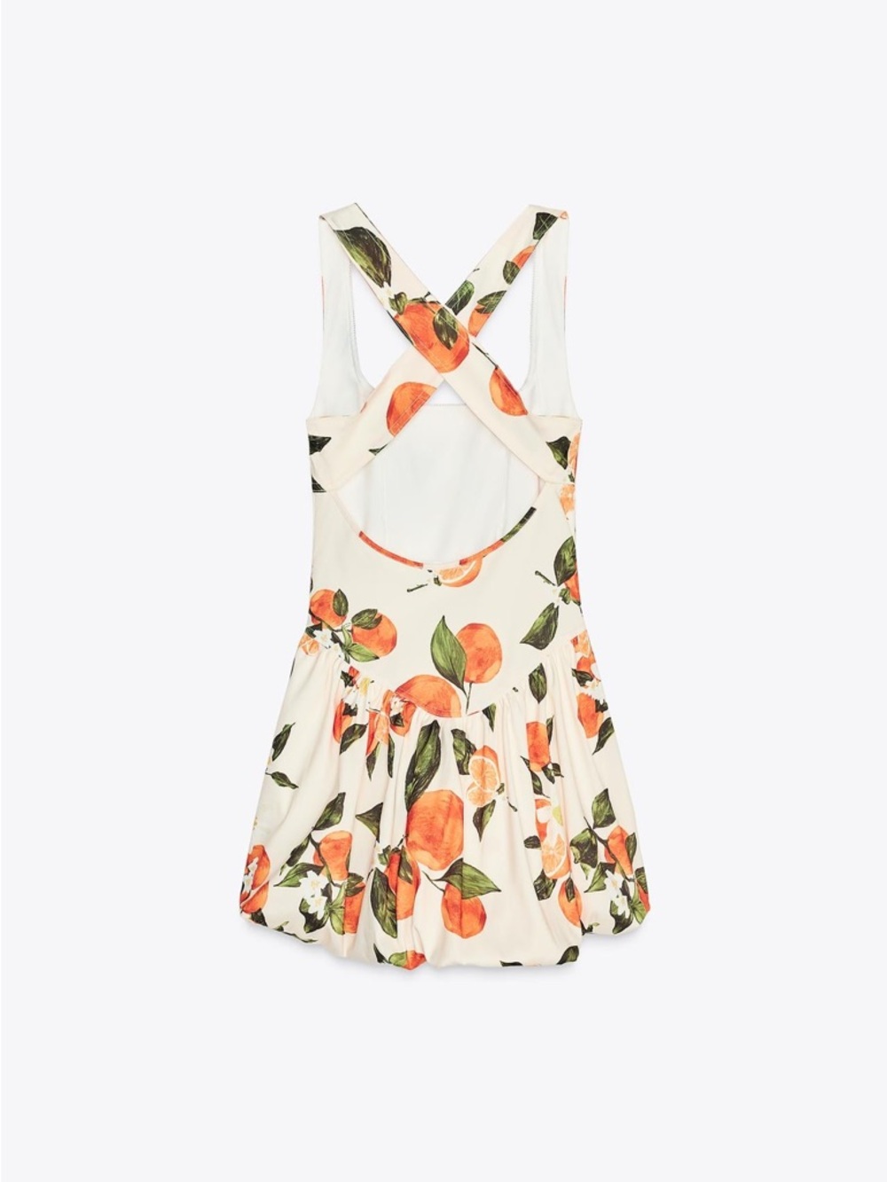 Zara Cream Mini Dress with Orange & Green Citrus Print - Picture 3 of 3